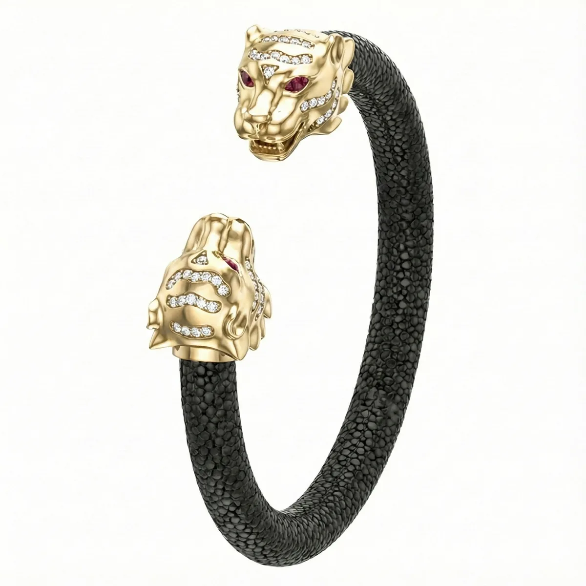 Tiger S 925 White Sapphire & Ruby Stingray Bracelet, view 6 – Viktor Alexander