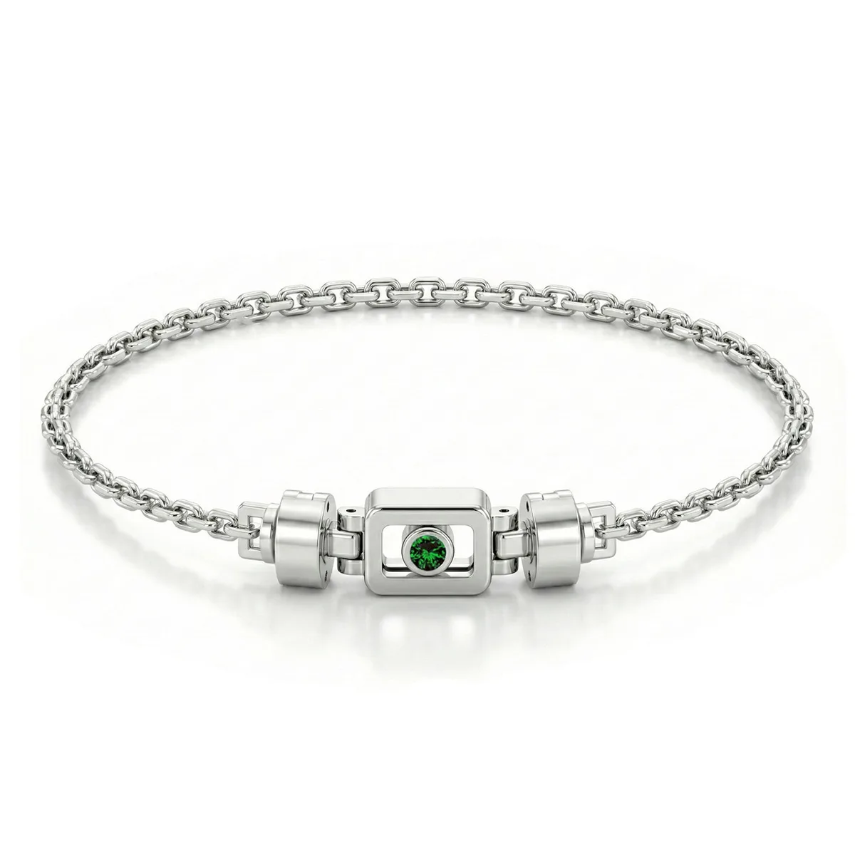 Tsavorite 925 Silver with Silver Link XOXO Bracelet – Viktor Alexander