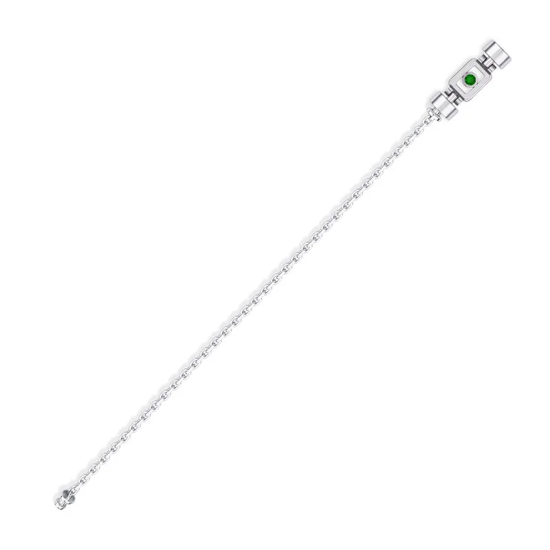 Tsavorite 925 Silver with Silver Link XOXO Bracelet