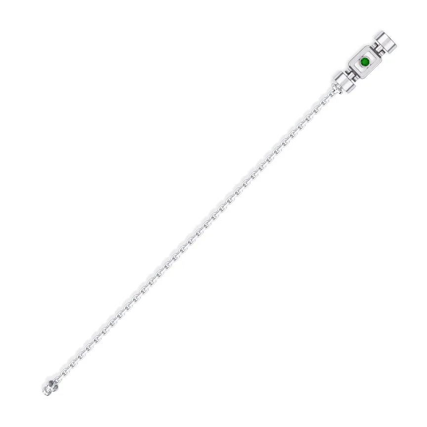 Tsavorite 925 Silver with Silver Link XOXO Bracelet, view 2 – Viktor Alexander